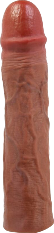 Προέκταση πέους από tpr σε καφέ χρώμα, μήκους 21,5 εκ. και μέγιστης διαμέτρου 4,8 εκ.