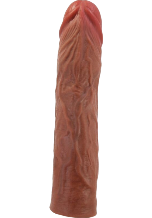 Προέκταση πέους από tpr σε καφέ χρώμα, μήκους 21,5 εκ. και μέγιστης διαμέτρου 4,8 εκ.