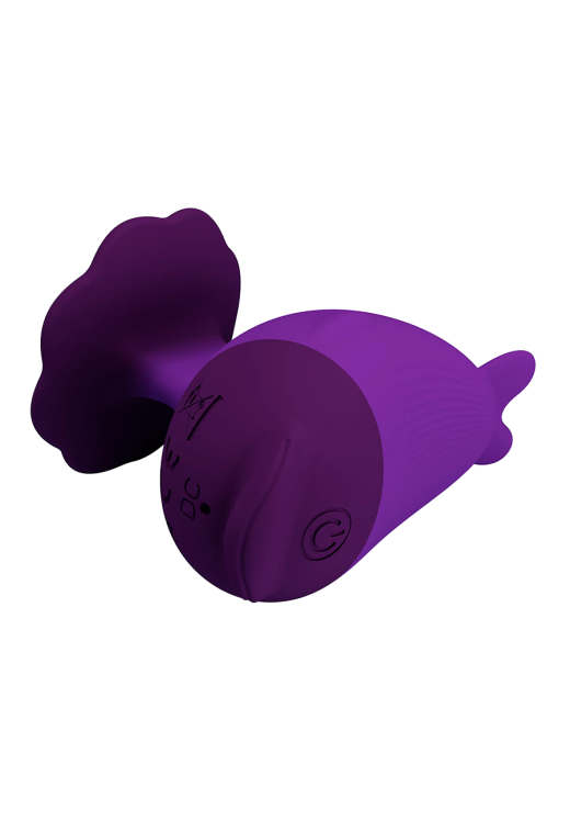 Layon δονητής από σιλικόνη σε μοβ χρώμα, μήκους 8 εκ. και μέγιστης διαμέτρου 3,5 εκ.