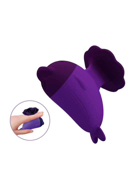 Layon δονητής από σιλικόνη σε μοβ χρώμα, μήκους 8 εκ. και μέγιστης διαμέτρου 3,5 εκ.