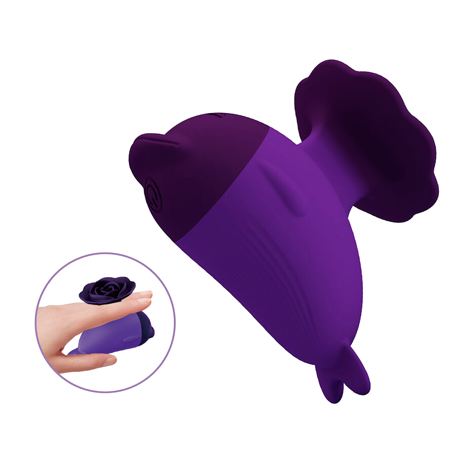 Layon δονητής από σιλικόνη σε μοβ χρώμα, μήκους 8 εκ. και μέγιστης διαμέτρου 3,5 εκ.