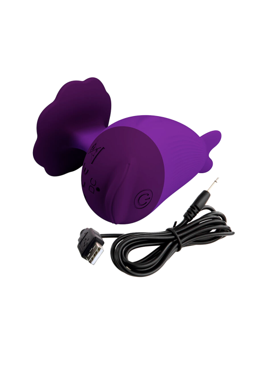 Layon δονητής από σιλικόνη σε μοβ χρώμα, μήκους 8 εκ. και μέγιστης διαμέτρου 3,5 εκ.