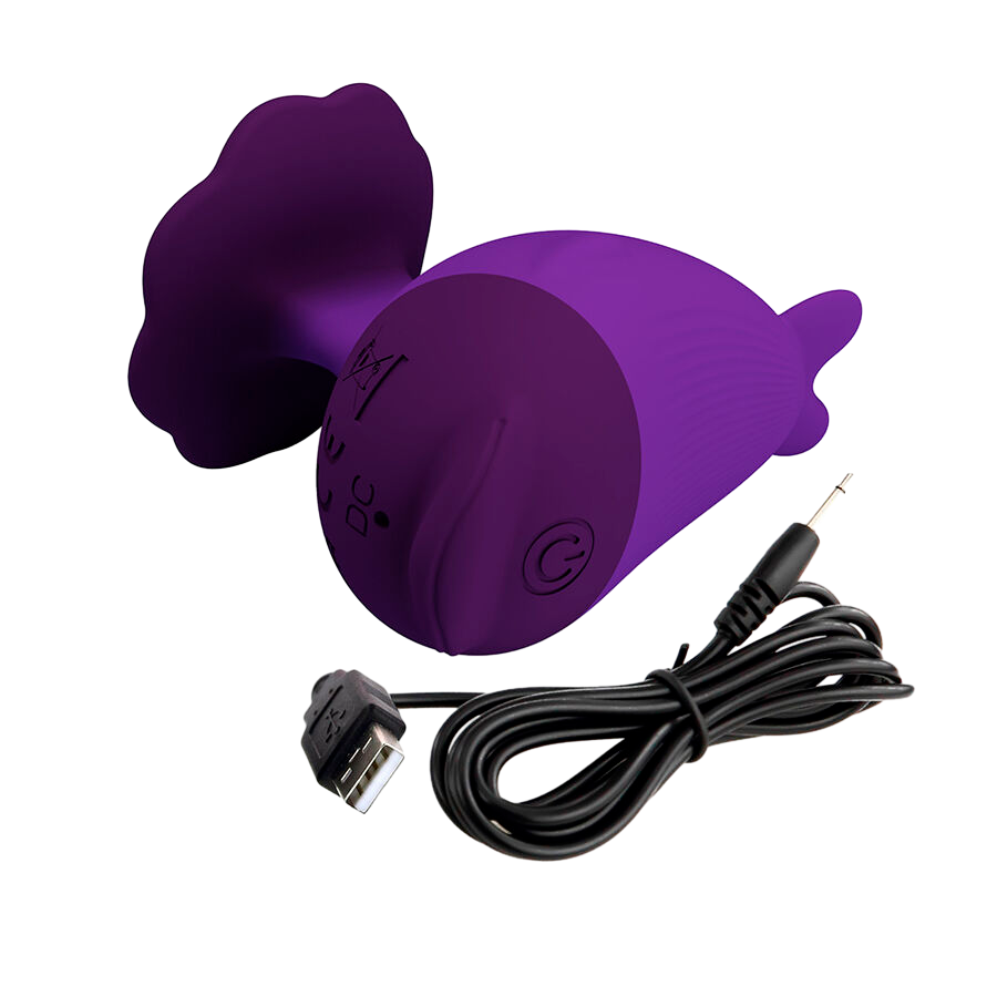 Layon δονητής από σιλικόνη σε μοβ χρώμα, μήκους 8 εκ. και μέγιστης διαμέτρου 3,5 εκ.