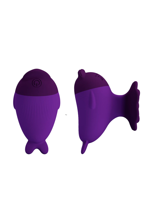 Layon δονητής από σιλικόνη σε μοβ χρώμα, μήκους 8 εκ. και μέγιστης διαμέτρου 3,5 εκ.