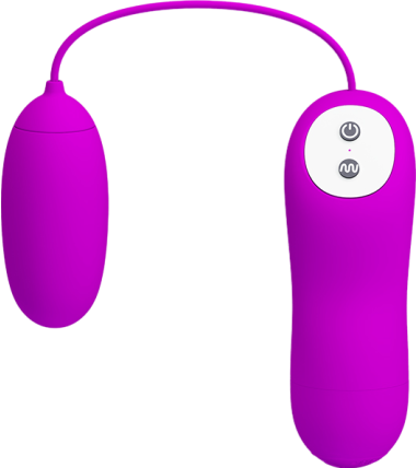 Δονούμενο αυγό από σιλικόνη σε μοβ χρώμα, μήκους 6 εκ. και μέγιστης διαμέτρου 2,7 εκ. με ενσύρματο κοντρόλ