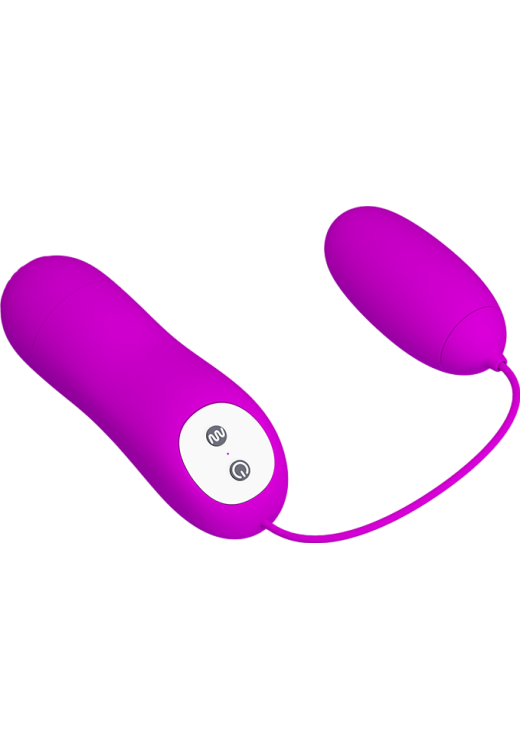 Δονούμενο αυγό από σιλικόνη σε μοβ χρώμα, μήκους 6 εκ. και μέγιστης διαμέτρου 2,7 εκ. με ενσύρματο κοντρόλ