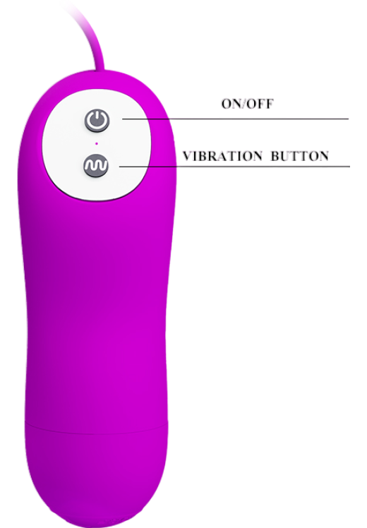 Δονούμενο αυγό από σιλικόνη σε μοβ χρώμα, μήκους 6 εκ. και μέγιστης διαμέτρου 2,7 εκ. με ενσύρματο κοντρόλ