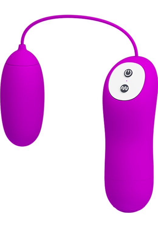 Δονούμενο αυγό από σιλικόνη σε μοβ χρώμα, μήκους 6 εκ. και μέγιστης διαμέτρου 2,7 εκ. με ενσύρματο κοντρόλ