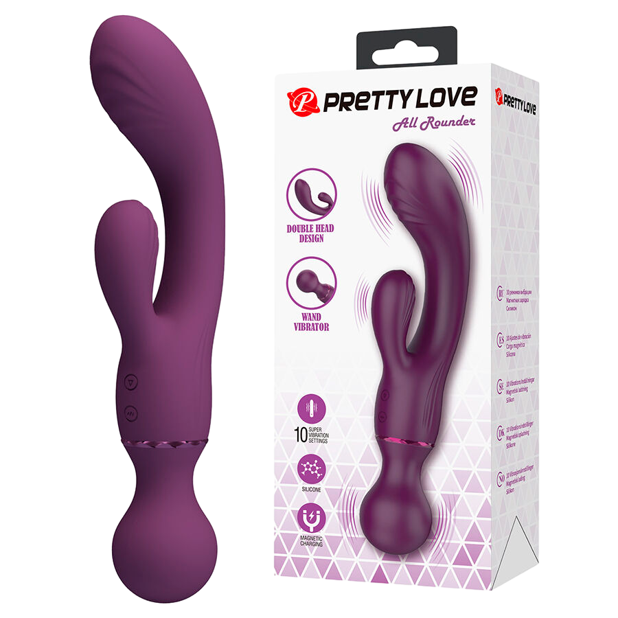 Rabbit δονητής από σιλικόνη σε μοβ χρώμα, μήκους 20 εκ. και μέγιστης διαμέτρου 3,4 εκ.