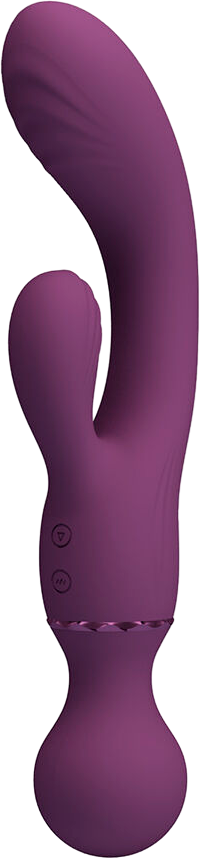 Rabbit δονητής από σιλικόνη σε μοβ χρώμα, μήκους 20 εκ. και μέγιστης διαμέτρου 3,4 εκ.