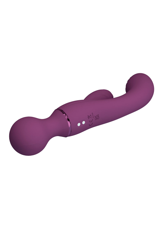 Rabbit δονητής από σιλικόνη σε μοβ χρώμα, μήκους 20 εκ. και μέγιστης διαμέτρου 3,4 εκ.