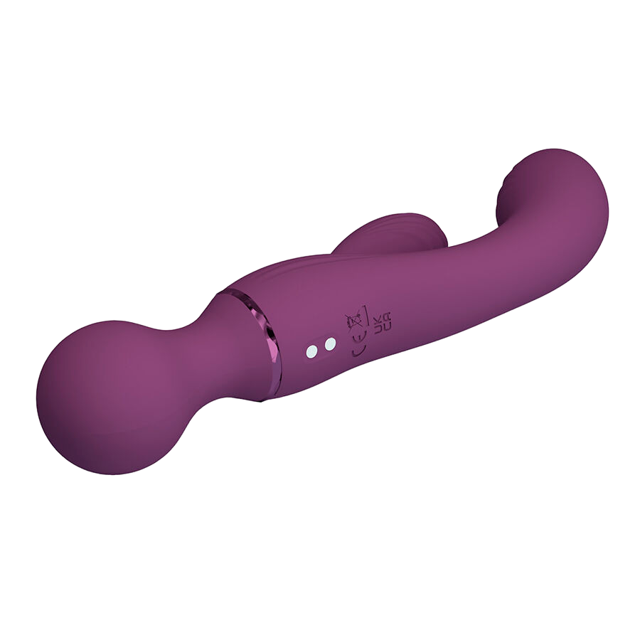 Rabbit δονητής από σιλικόνη σε μοβ χρώμα, μήκους 20 εκ. και μέγιστης διαμέτρου 3,4 εκ.