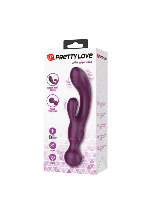 Rabbit δονητής από σιλικόνη σε μοβ χρώμα, μήκους 20 εκ. και μέγιστης διαμέτρου 3,4 εκ.