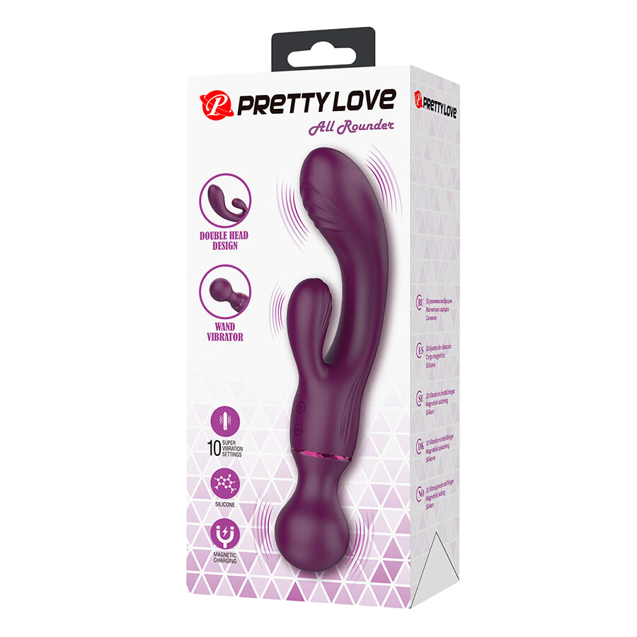 Rabbit δονητής από σιλικόνη σε μοβ χρώμα, μήκους 20 εκ. και μέγιστης διαμέτρου 3,4 εκ.