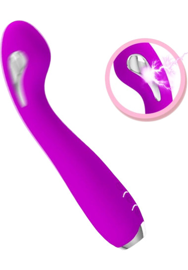 G Pretty Love Hector Rechargeable Electroshock Vibrator Waterproof 22 cm Δονητής σημείου g από σιλικόνη σε μοβ χρώμα, μήκους 22 εκ. και μέγιστης διαμέτρου 3,8 εκ.