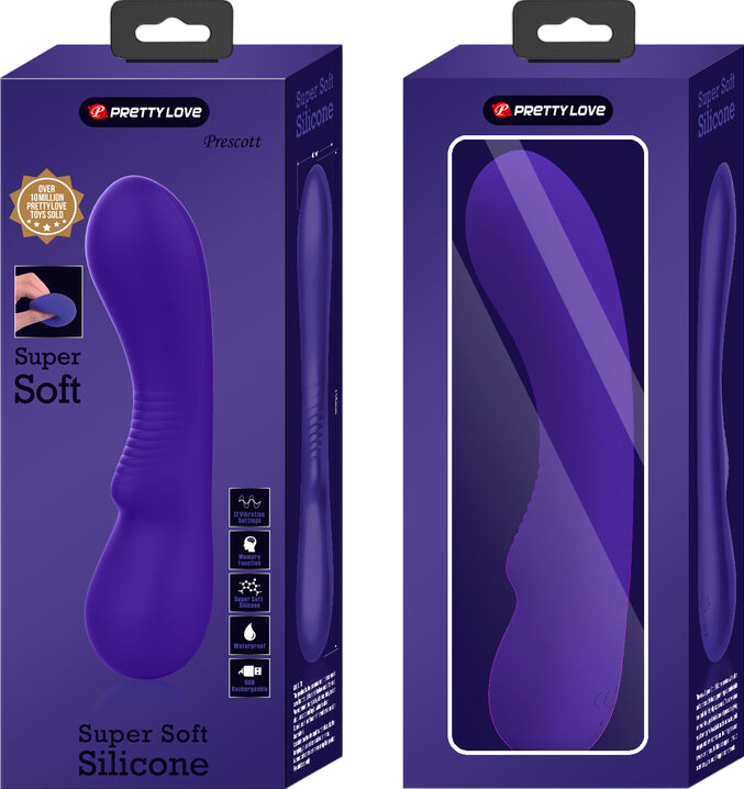 Δονητής σημείου g από σιλικόνη σε μοβ χρώμα, μήκους 19 εκ. και μέγιστης διαμέτρου 4 εκ.