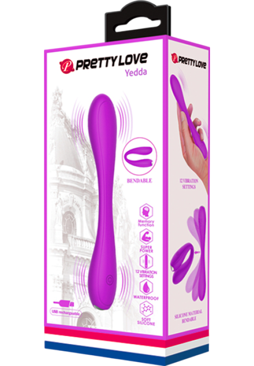 Δονητής σημείου g από σιλικόνη σε μοβ χρώμα, μήκους 17 εκ. και μέγιστης διαμέτρου 2,7 εκ.