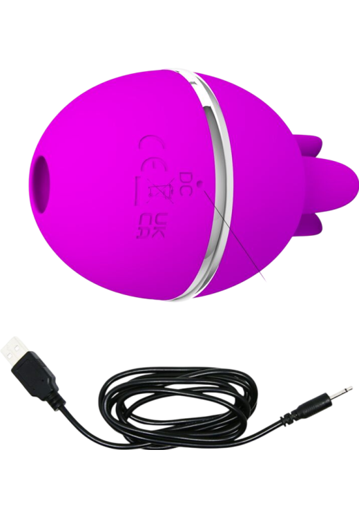 Κλειτοριδικός δονητής από σιλικόνη σε μοβ χρώμα, μήκους 7 εκ. και μέγιστης διαμέτρου 4,9 εκ.