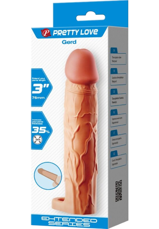 Προέκταση πέους από tpr σε φυσικό χρώμα, μήκους 19,5 εκ. και μέγιστης διαμέτρου 4 εκ.