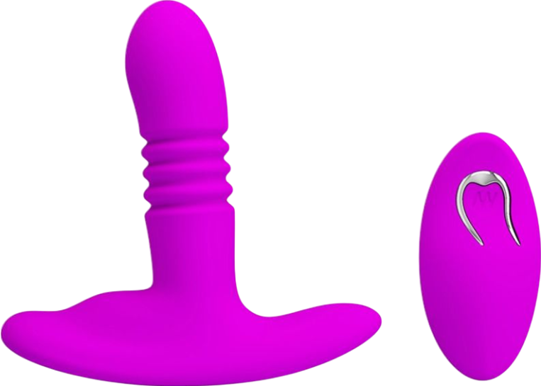 Δονούμενη σφήνα από σιλικόνη σε φούξια χρώμα, μήκους 12,3 εκ. και μέγιστης διαμέτρου 11,3 εκ. με τηλεχειριζόμενο χειρισμό