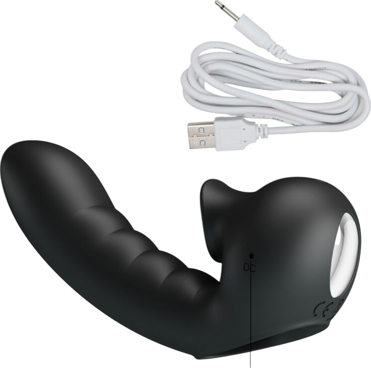 Δονητής δακτύλου από σιλικόνη σε μαύρο χρώμα, μήκους 12,5 εκ. και μέγιστης διαμέτρου 2,7 εκ.