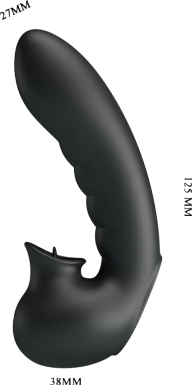 Δονητής δακτύλου από σιλικόνη σε μαύρο χρώμα, μήκους 12,5 εκ. και μέγιστης διαμέτρου 2,7 εκ.