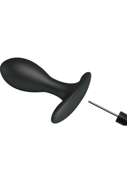 Πρωκτική σφήνα από σιλικόνη σε μαύρο χρώμα, μήκους 9,1 εκ. και μέγιστης διαμέτρου 3,2 εκ.