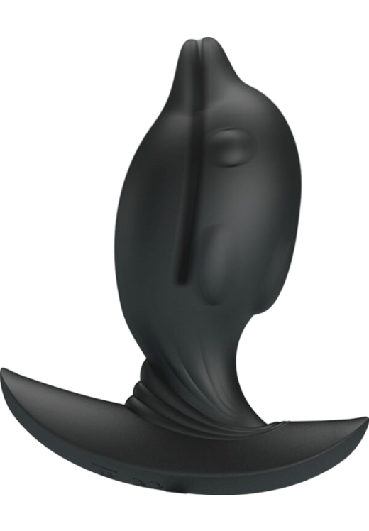 Δονούμενη σφήνα από σιλικόνη σε μαύρο χρώμα, μήκους 10,6 εκ. και μέγιστης διαμέτρου 4,1 εκ.