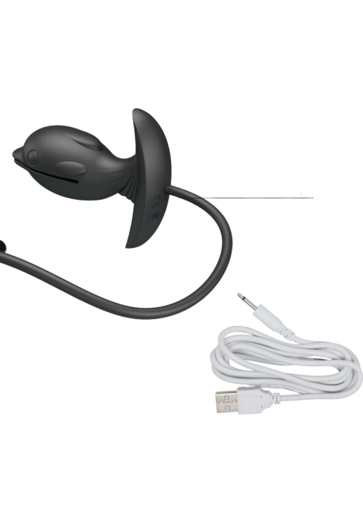 Δονούμενη σφήνα από σιλικόνη σε μαύρο χρώμα, μήκους 10,6 εκ. και μέγιστης διαμέτρου 4,1 εκ.