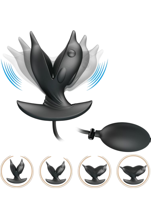 Δονούμενη σφήνα από σιλικόνη σε μαύρο χρώμα, μήκους 10,6 εκ. και μέγιστης διαμέτρου 4,1 εκ.