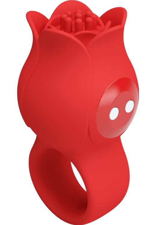 Δονητής δακτύλου από σιλικόνη σε κόκκινο χρώμα