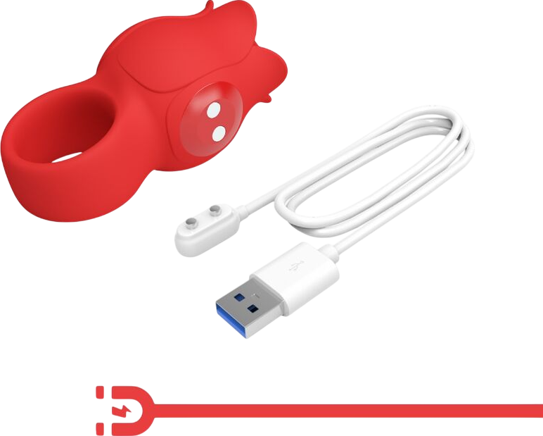 Δονητής δακτύλου από σιλικόνη σε κόκκινο χρώμα