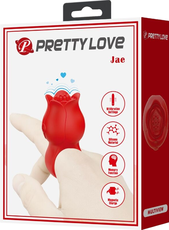 Δονητής δακτύλου από σιλικόνη σε κόκκινο χρώμα