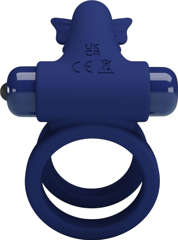 Δονούμενο δαχτυλίδι από σιλικόνη σε μπλέ χρώμα, μήκους 8,6 εκ. και μέγιστης διαμέτρου 3,8 εκ.