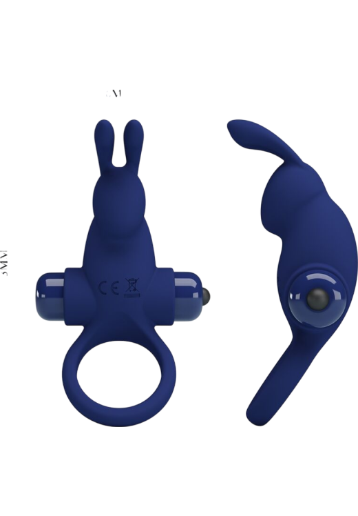 Δονούμενο δαχτυλίδι από σιλικόνη σε μπλέ χρώμα, μήκους 11,3 εκ. και μέγιστης διαμέτρου 3,8 εκ.