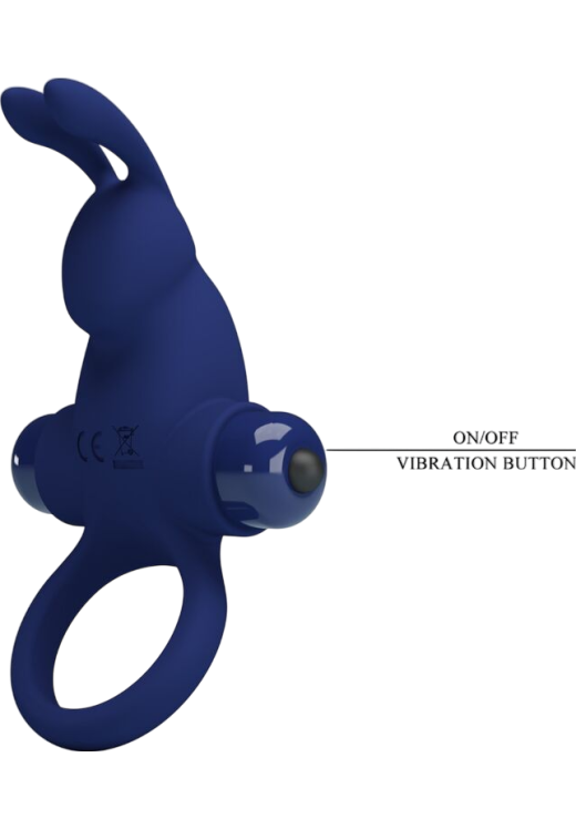 Δονούμενο δαχτυλίδι από σιλικόνη σε μπλέ χρώμα, μήκους 11,3 εκ. και μέγιστης διαμέτρου 3,8 εκ.