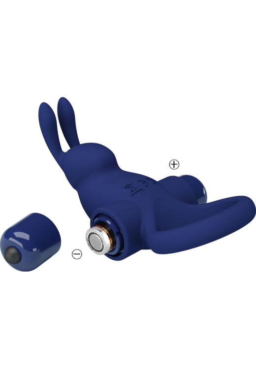 Δονούμενο δαχτυλίδι από σιλικόνη σε μπλέ χρώμα, μήκους 11,3 εκ. και μέγιστης διαμέτρου 3,8 εκ.