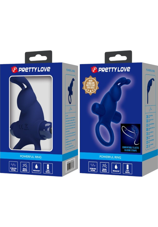 Δονούμενο δαχτυλίδι από σιλικόνη σε μπλέ χρώμα, μήκους 11,3 εκ. και μέγιστης διαμέτρου 3,8 εκ.