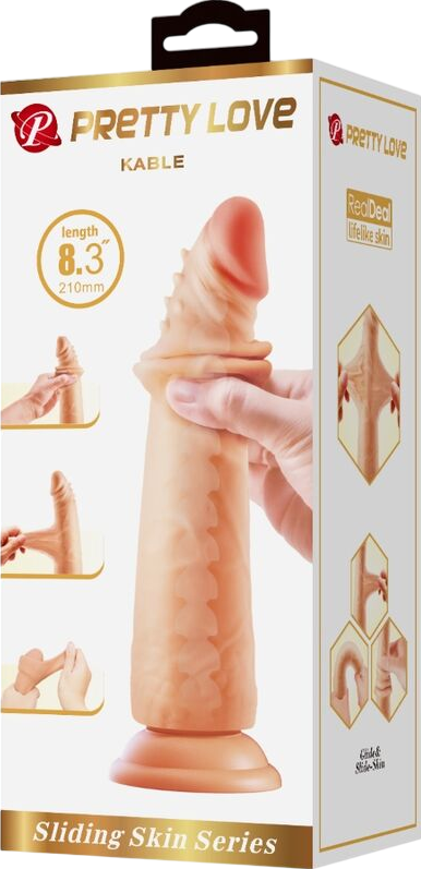 Ομοίωμα πέους από tpr σε φυσικό χρώμα, μήκους 21 εκ. και μέγιστης διαμέτρου 3,7 εκ.