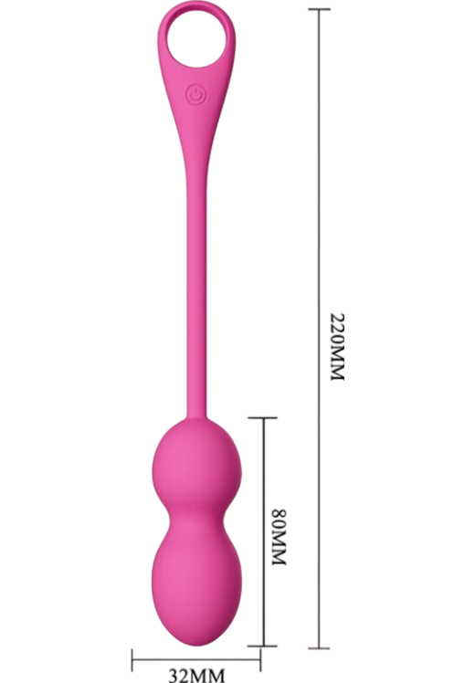 Kegel μπάλες από σιλικόνη σε ροζ χρώμα, μήκους 22 εκ. και μέγιστης διαμέτρου 3,2 εκ.