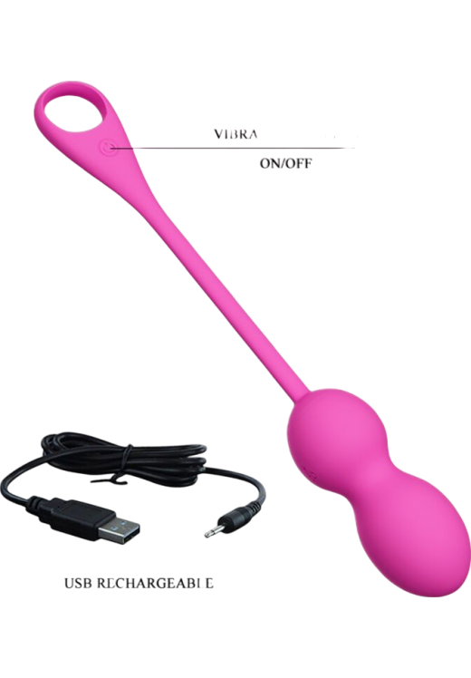 Kegel μπάλες από σιλικόνη σε ροζ χρώμα, μήκους 22 εκ. και μέγιστης διαμέτρου 3,2 εκ.