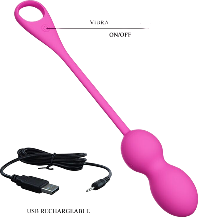 Kegel μπάλες από σιλικόνη σε ροζ χρώμα, μήκους 22 εκ. και μέγιστης διαμέτρου 3,2 εκ.