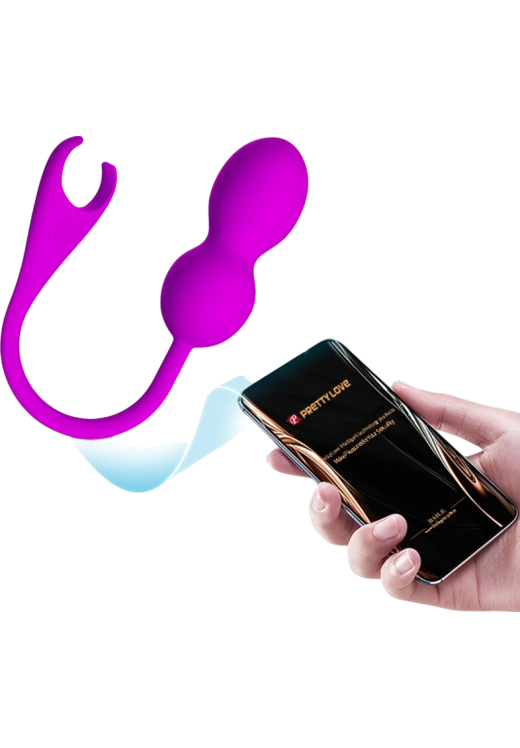 Kegel μπάλες από σιλικόνη σε μοβ χρώμα, μήκους 22 εκ. και μέγιστης διαμέτρου 3,2 εκ.