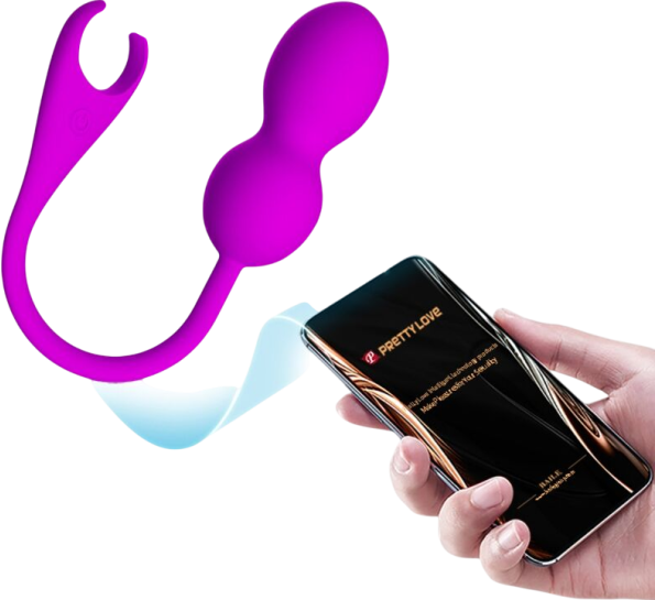 Kegel μπάλες από σιλικόνη σε μοβ χρώμα, μήκους 22 εκ. και μέγιστης διαμέτρου 3,2 εκ.