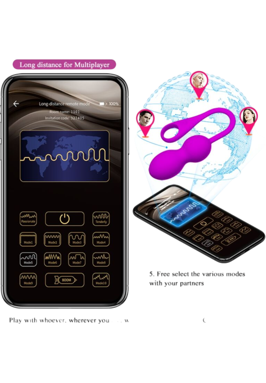 Kegel μπάλες από σιλικόνη σε μοβ χρώμα, μήκους 22 εκ. και μέγιστης διαμέτρου 3,2 εκ.