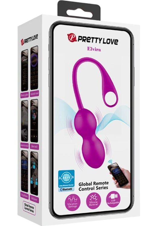 Kegel μπάλες από σιλικόνη σε μοβ χρώμα, μήκους 22 εκ. και μέγιστης διαμέτρου 3,2 εκ.