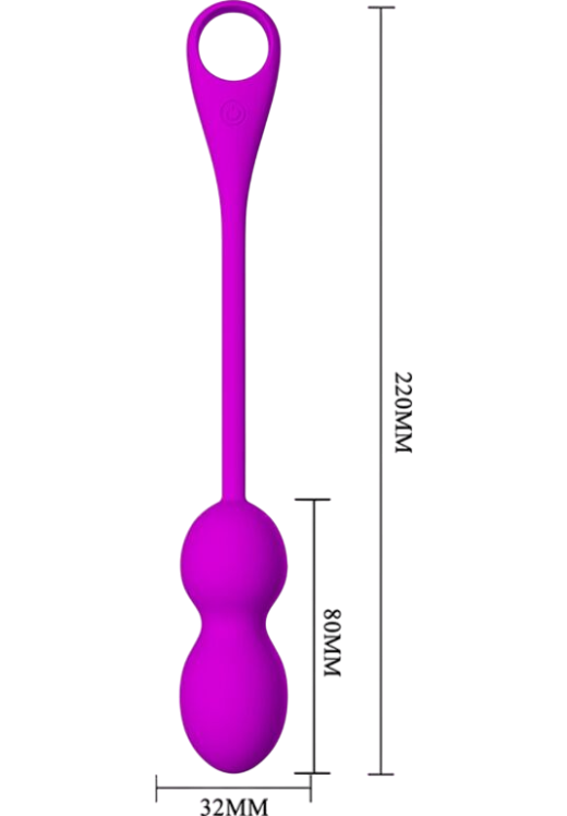 Kegel μπάλες από σιλικόνη σε μοβ χρώμα, μήκους 22 εκ. και μέγιστης διαμέτρου 3,2 εκ.