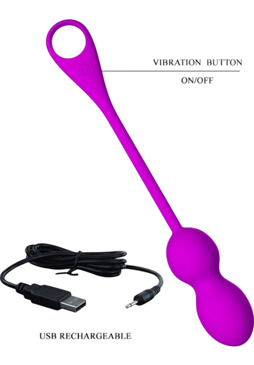 Kegel μπάλες από σιλικόνη σε μοβ χρώμα, μήκους 22 εκ. και μέγιστης διαμέτρου 3,2 εκ.