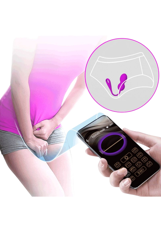 Kegel μπάλες από σιλικόνη σε μοβ χρώμα, μήκους 22 εκ. και μέγιστης διαμέτρου 3,2 εκ.