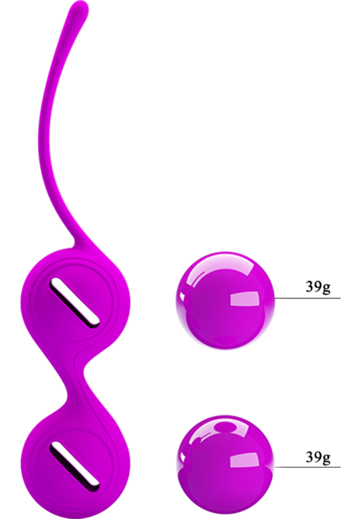 Kegel μπάλες από σιλικόνη σε μοβ χρώμα, μήκους 16,3 εκ. και μέγιστης διαμέτρου 3,3 εκ.